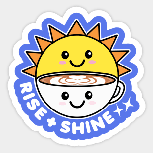 Rise and Shine Sun and Coffee Sticker